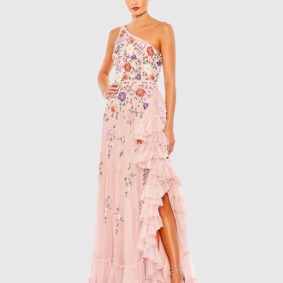 (313) ❤️ BNWT MAC DUGGAL
Embellished One Shoulder Asymmetrical Hem Dress 9164 - Picture 4 of 10